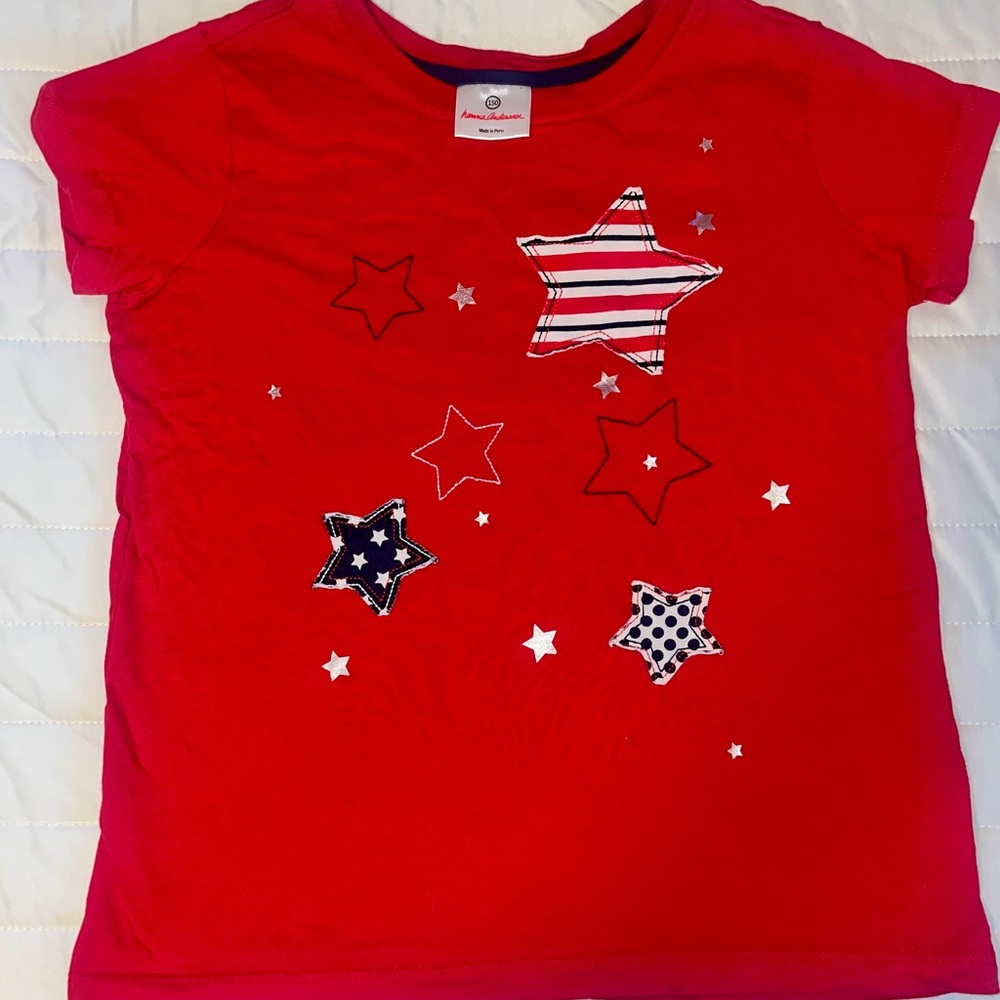 Hanna Andersson Red Short Sleeve Star Tee Like New